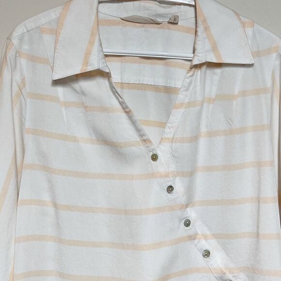 NWOT Soft Surroundings Tencel Crossover Tunic White Stripe Womens Sz XL - Picture 8 of 8